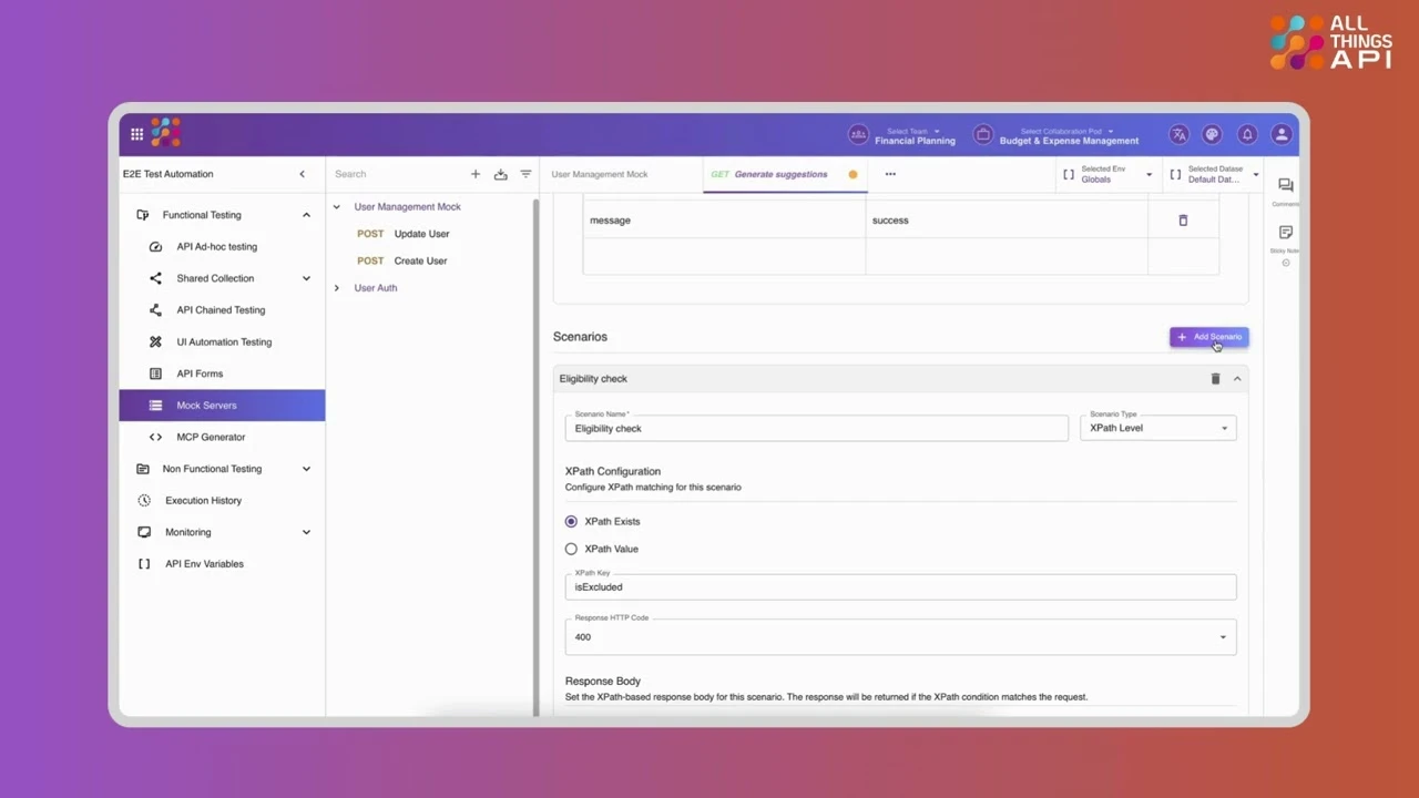 How to create xPath based scenarios - ATA