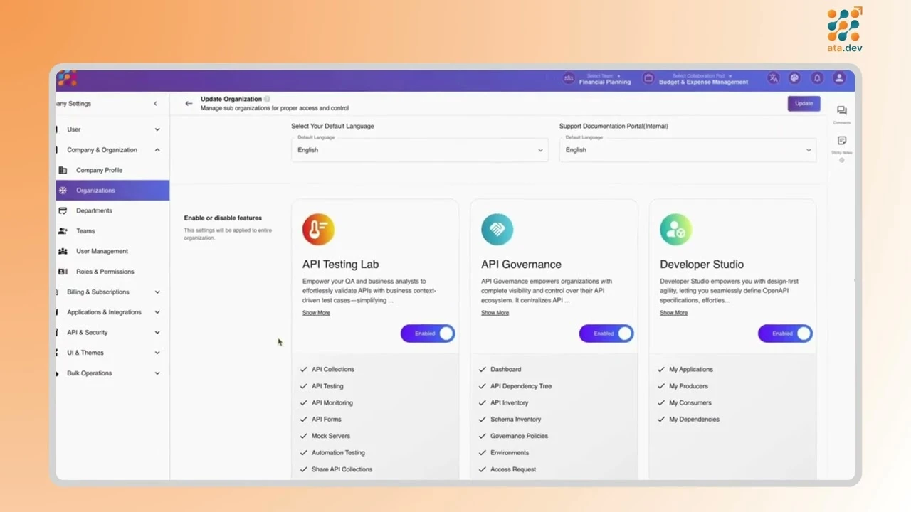 How company structure and hierarchy are managed in ATA