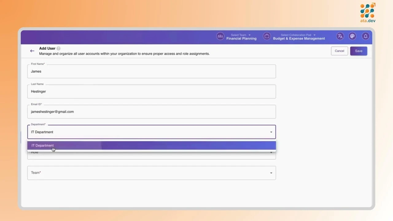 User on boarding in ATA