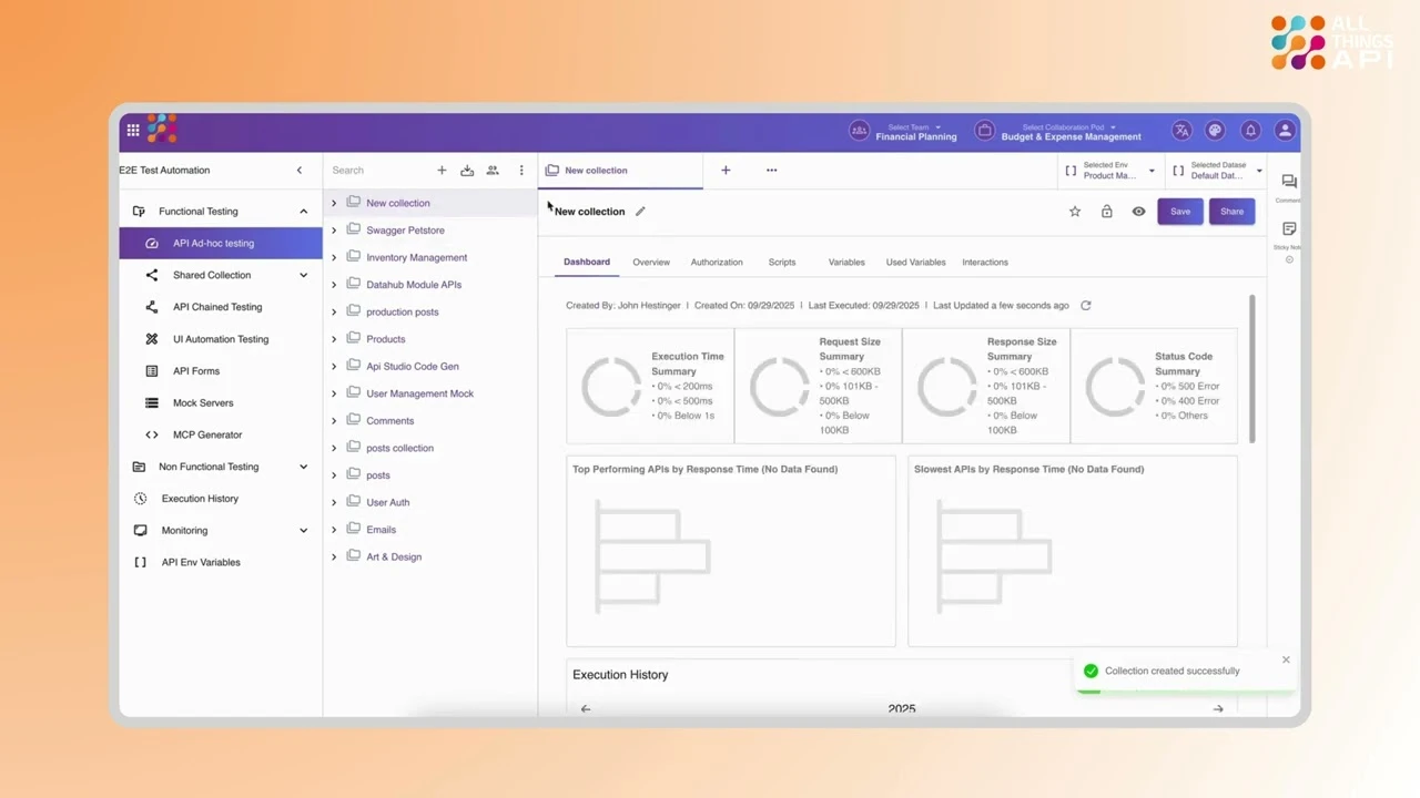 How To Create A New API Collection And Add Request In ATA